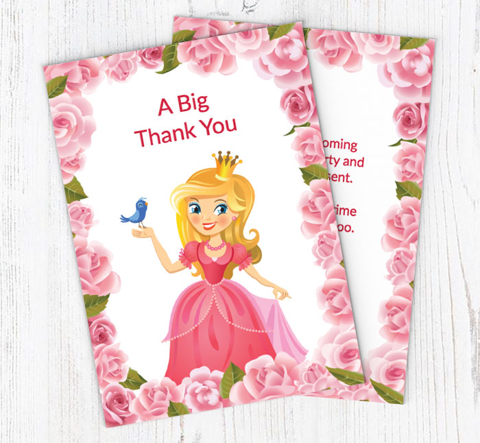princess thank you cards