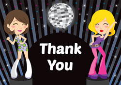 girls disco thank you cards