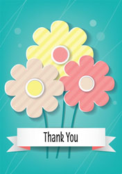 three flowers thank you cards