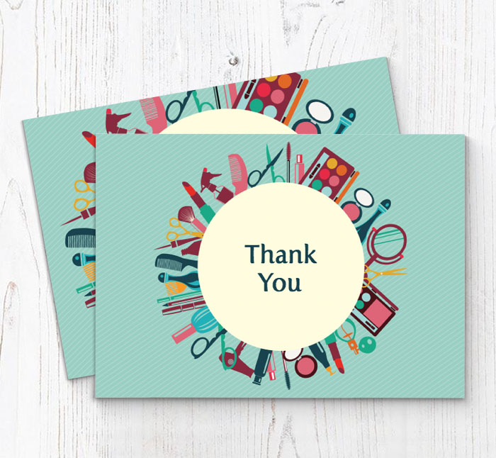 makeup thank you cards