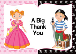 pink princess and pirate thank you