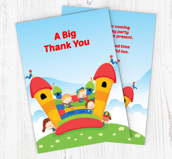 bouncy castle thank you cards