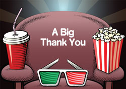 movie chair thank you cards