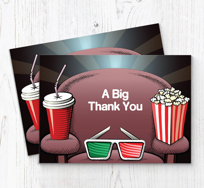movie chair thank you cards