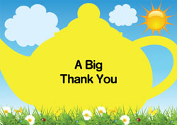 yellow teapot thank you cards