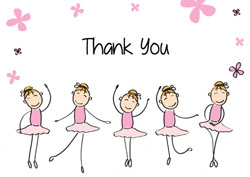 dance thank you cards