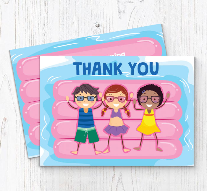 inflatable raft thank you cards
