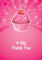 pink cupcake thank you cards