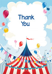 circus top thank you cards