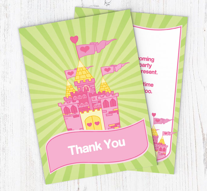 princess castle thank you cards