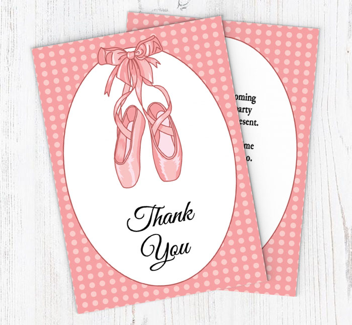 ballet shoes thank you cards
