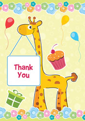 giraffe and sign thank you cards