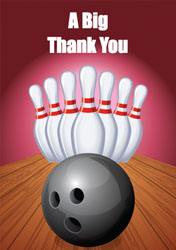 bowling pins and ball thank you cards
