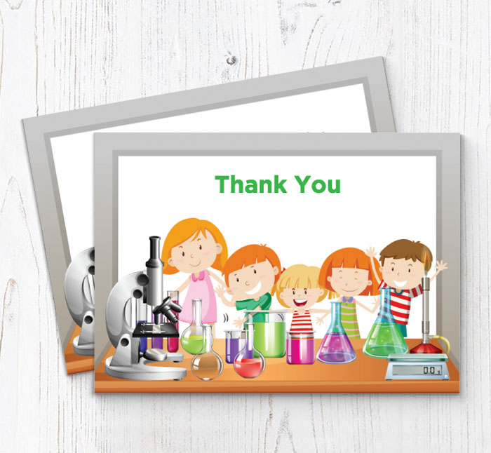 childrens science thank you cards