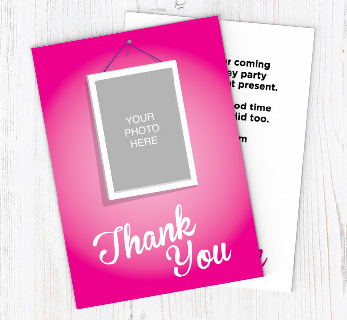 birthday girl photo thank you cards