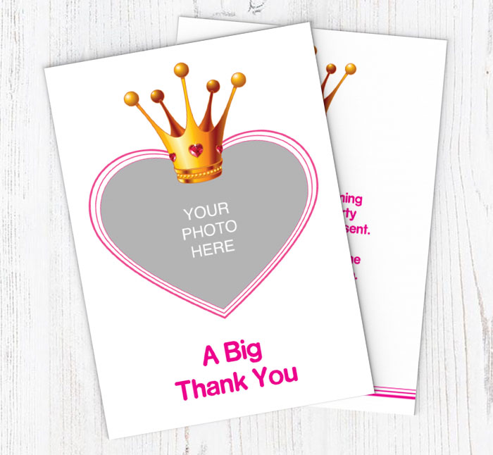 crown photo upload thank you cards