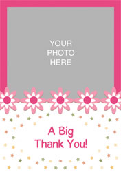 flowery photo thank you cards