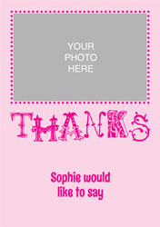 pink photo upload thank you cards