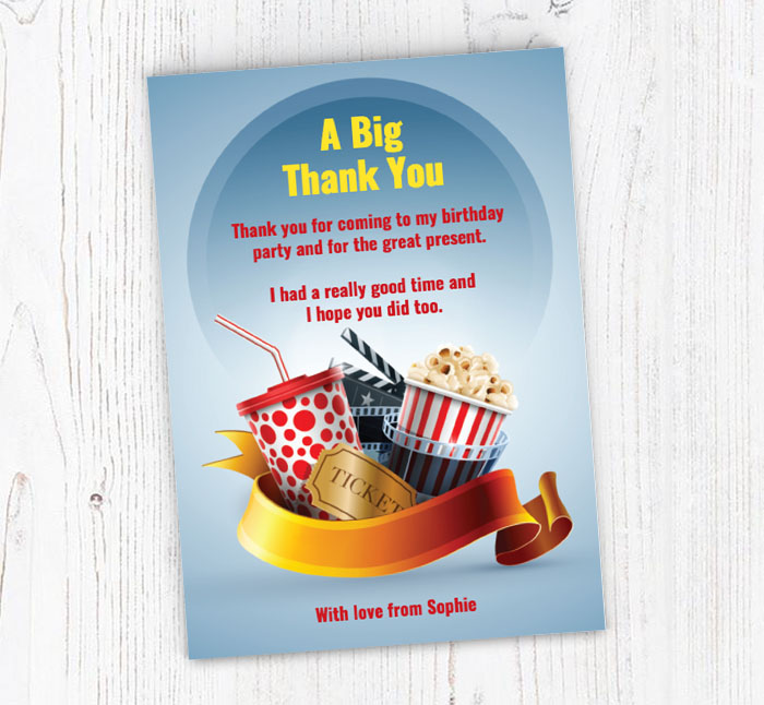 movie themed thank you cards