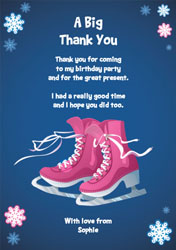 ice skating thank you cards