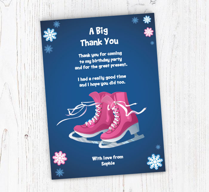 ice skating thank you cards