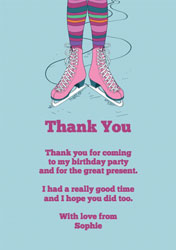 retro ice skates thank you cards