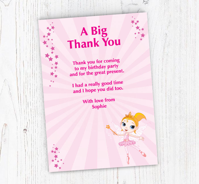 dancing fairy thank you cards