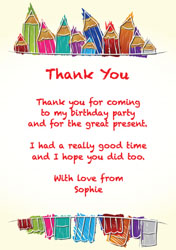 colouring pencils thank you cards