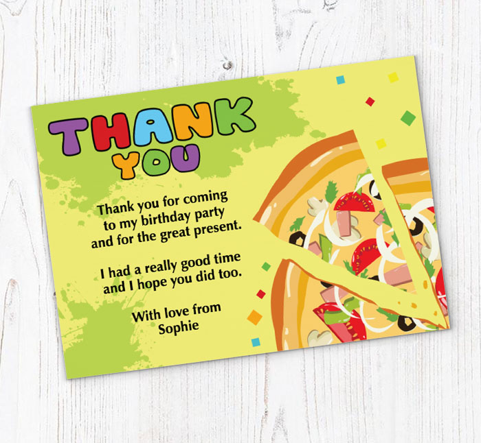 pizza slice thank you cards