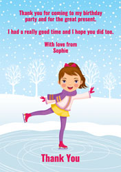 girl ice skating thank you cards