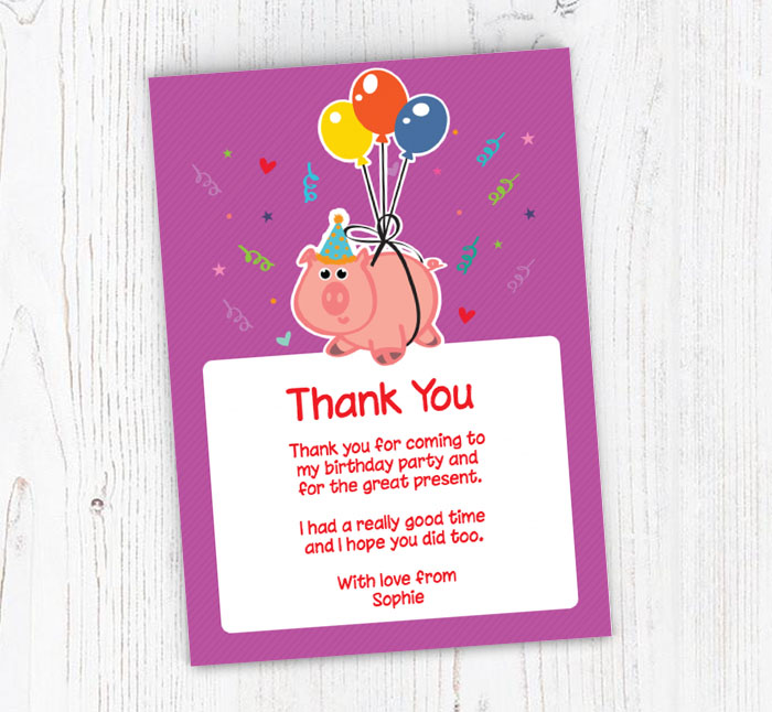 flying pig thank you cards