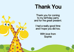 happy giraffes thank you cards