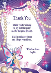 fairy and pearls thank you cards