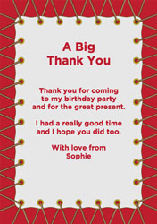 red trampoline thank you cards