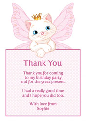 princess cat thank you cards