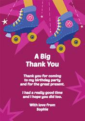 roller skates and stars thank you cards