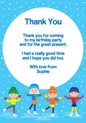 ice skating friends thank you cards