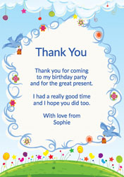 blue birds thank you cards