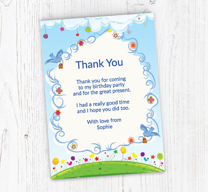 blue birds thank you cards