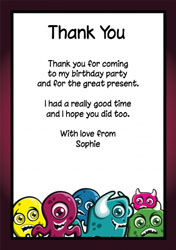 monsters thank you cards