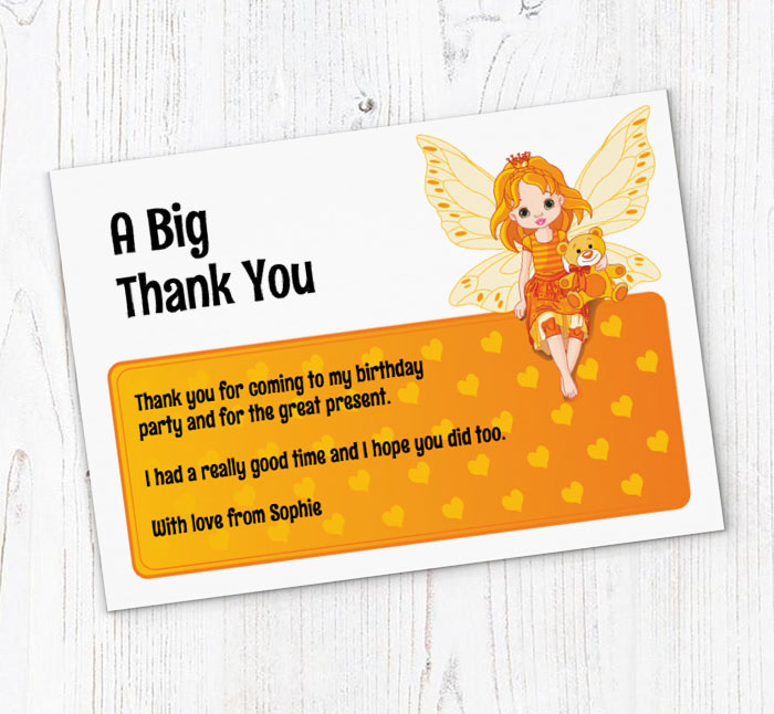 cute fairy thank you cards