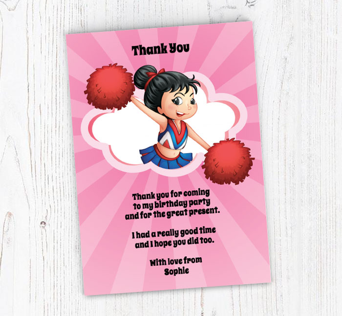 cheerleading thank you cards