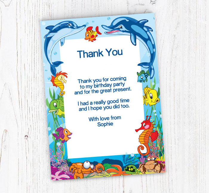 Sea Border Thank You Cards | Personalise Online Plus Free Envelopes ...