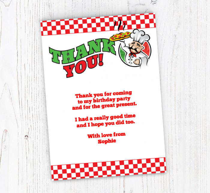 pizza thank you cards