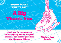 blue ice skating thank you cards