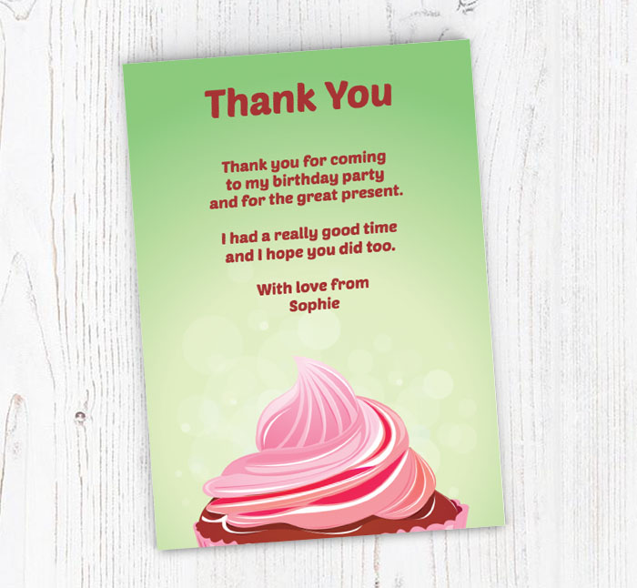cupcake thank you cards