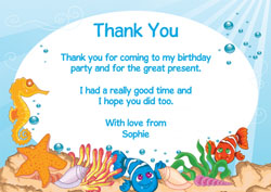 under the sea thank you cards