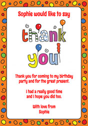 orange birthday thank you cards