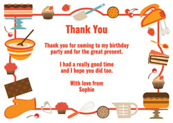 baking utensils thank you cards