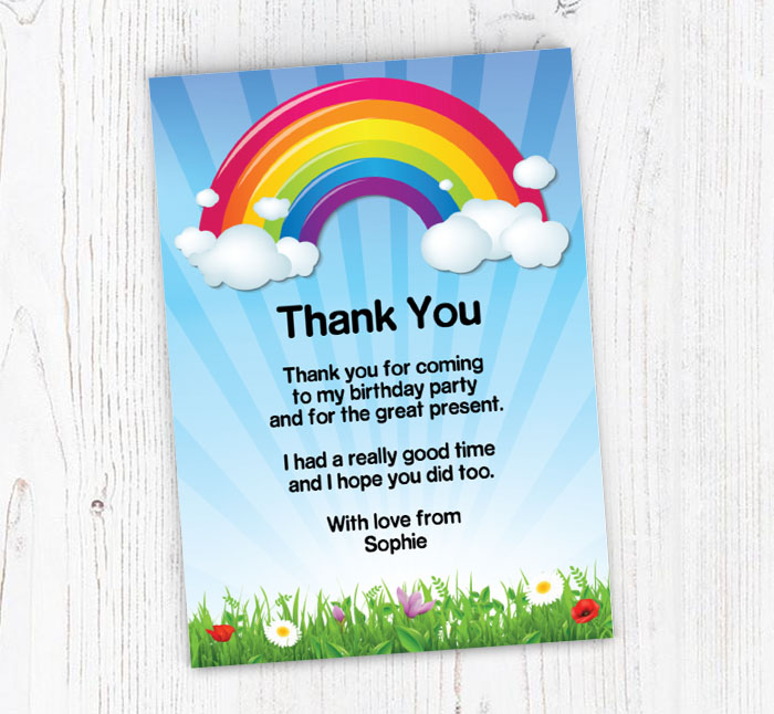 rainbow thank you cards